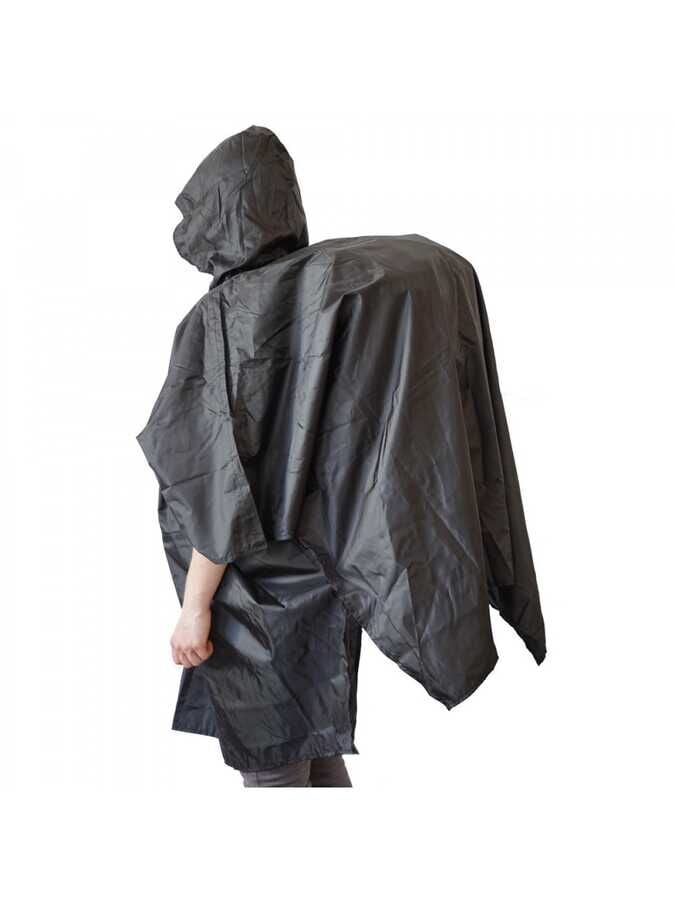 Trekmates Deluxe Poncho Yağmurluk Siyah