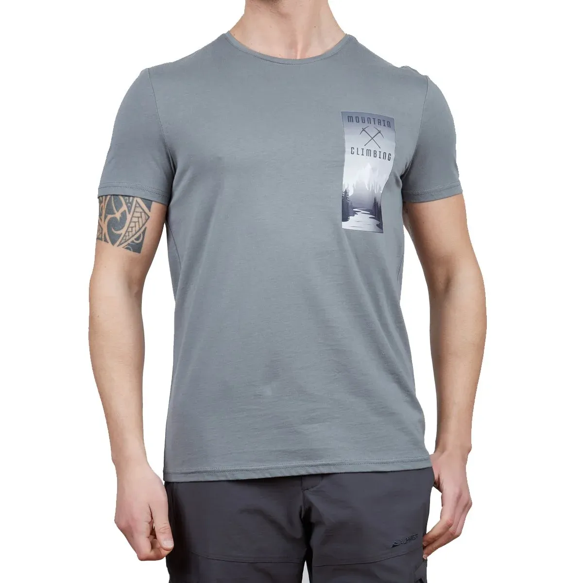 Alpinist Lex Erkek T-Shirt 2XL - Gri