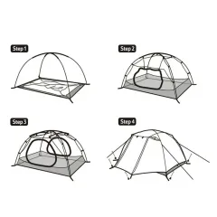 Naturehike Cloud-Creek UPF50+ 2 Kişilik Kamp Çadırı Kahverengi