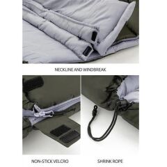 Naturehike U350 Zarf Tarzı Kapüşonlu Uyku Tulumu -13°C Kahverengi