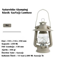 Naturehike Glamping Klasik Gaz Yağı Lambası Bej