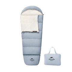 Naturehike C300 UltraLight Pamuklu Çocuk Uyku Tulumu -13°C Sağ - Mavi