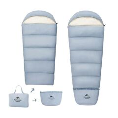 Naturehike C300 UltraLight Pamuklu Çocuk Uyku Tulumu -13°C Sağ - Mavi