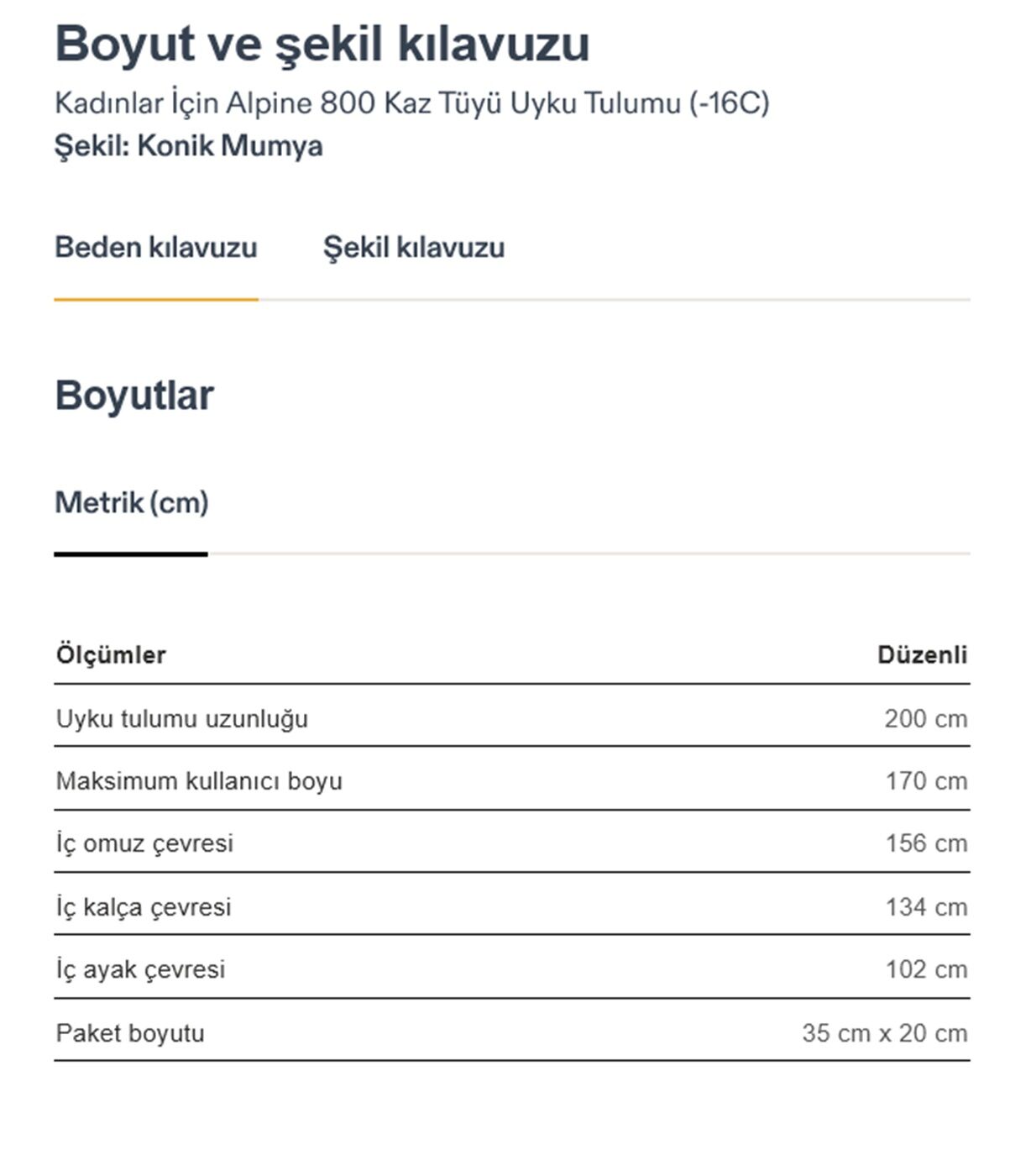 Rab Alpine 800 16 °C Kadın Uyku Tulumu | Kaz Tüyü & Konfor