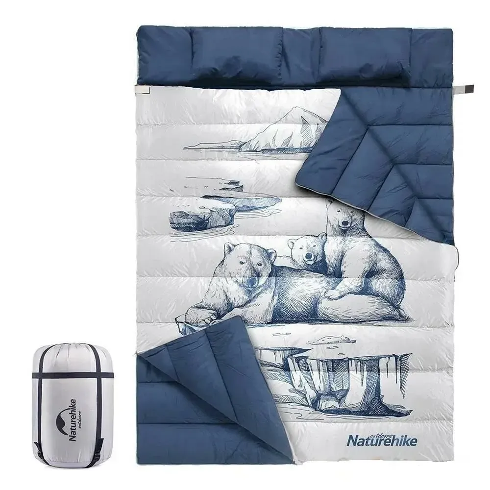 Naturehike Zarf Tarzı Yastıklı Çift Kişilik Pamuklu Uyku Tulumu Polar Bear