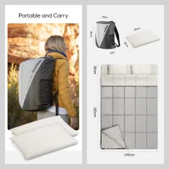 Naturehike Zarf Tarzı Yastıklı Çift Kişilik Pamuklu Uyku Tulumu Gri