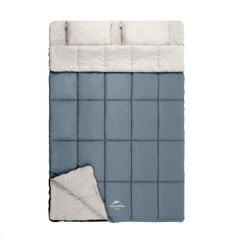 Naturehike Zarf Tarzı Yastıklı Çift Kişilik Pamuklu Uyku Tulumu Mavi