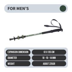 Naturehike ST01 Teleskopik Trekking Batonu | 62-135 cm Yeşil
